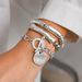 Punk Style Lock Shaped Pendant Bracelet Personalized Metal Bent Tube Bead Elastic Bracelet For Women_ipsvogv.com