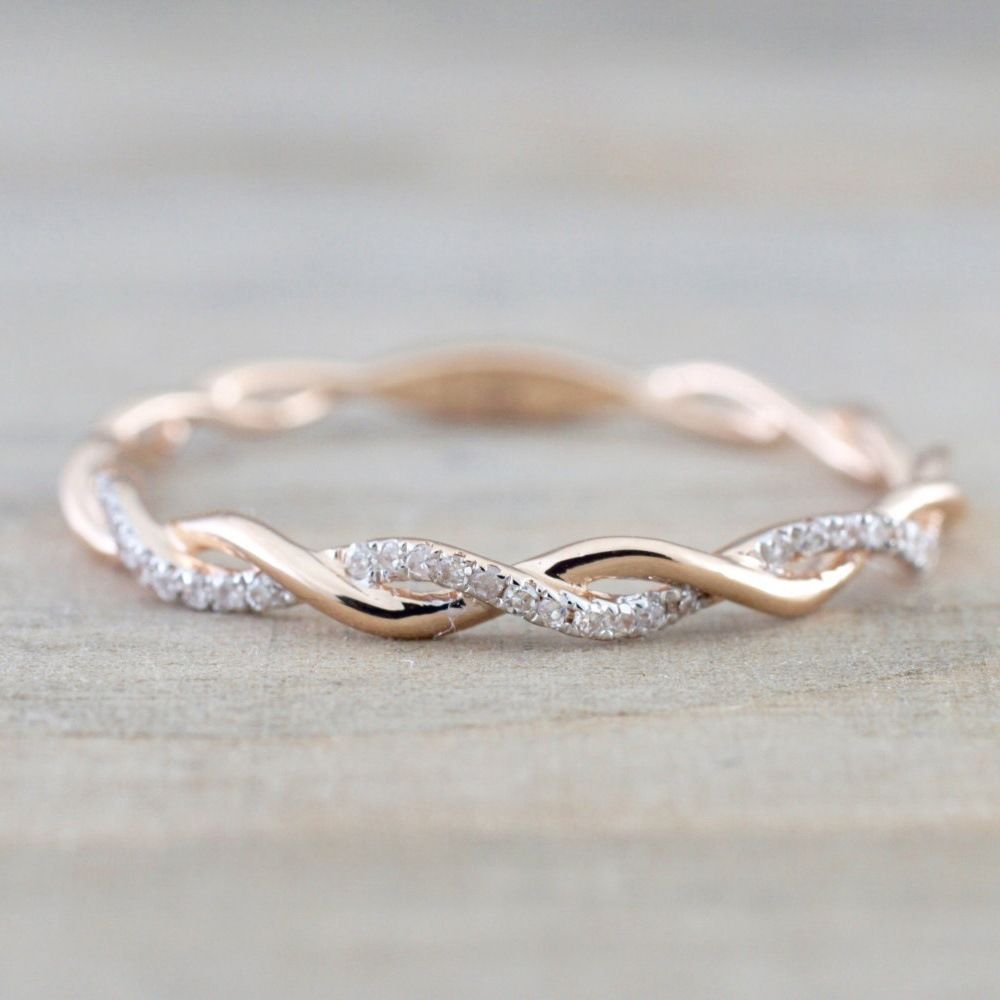 New Diamond Set Fried Dough Twists Couple Ring Simple Fashion Women's Hand Jewelry_ipsvogv.com