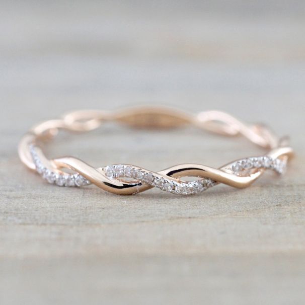 New Diamond Set Fried Dough Twists Couple Ring Simple Fashion Women's Hand Jewelry_ipsvogv.com