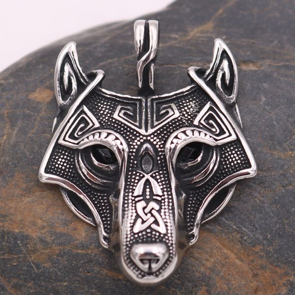 Celtic Wolf Head Necklace Viking Talisman Titanium Hanging Pendant Nordic Stainless Steel Chain Jewelry_ipsvogv.com