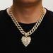 EMU Hot Selling Full Diamond Flower Love Alloy Pendant Hip Hop Design Personalized Men's And Women's Necklace_ipsvogv.com