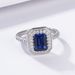 Classic Geometric Cultivated Emerald Ring S925 Silver Inlaid Cultivated Colored Gemstone Index Finger Ring Banquet Wedding Light Luxury_ipsvogv.com