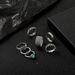 Ethnic Style Rose Blossom Turquoise Adjustable Joint Circle Ring Set Of 8 Combination Rings_ipsvogv.com