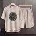 Men's Clothing 2024 Waffle Casual Summer Suit Loose Teen Short sleeved T shirt Shorts Handsome Two piece Suit_ipsvogv.com