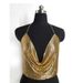 Nightclub sexy seduction sequined diamond thin belt neckline V-neck short top top_ipsvogv.com