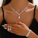 Women's Earrings Necklace Bracelet Three-Piece Bridal Jewelry Set Luxurious High-End Accessories_ipsvogv.com