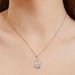 Fashionable Pendant Necklace, Four Claw Round Collarbone Chain, Square Zirconium Copper Gold-plated Jewelry For Women,_ipsvogv.com