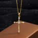 999 Sterling Silver Retro Cross Necklace For Women Fashionable And Versatile INS Long Sweater Chain Necklace_ipsvogv.com
