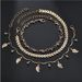 jewelry Hollow leaf personality retro arrow diamond anklet set Tassel alloy three piece set_ipsvogv.com