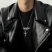 Titanium Steel Cross Necklace Versatile Hip Hop Men's Pendant Punk ins Sweater Chain Non fading Accessories Women's_ipsvogv.com