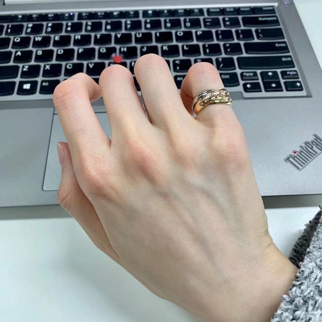 Kajia Rose Three Color Fashion Trend Titanium Steel Precision Classic New Ring V Gold_ipsvogv.com