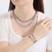 Simple High Grade Stainless Steel Pig Nose Coffee Bean Bracelet Necklace Chain Vacuum Gold Pig Nose Chain Set_ipsvogv.com
