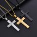 Men's Jewelry Personality Refraction Light Design Cross Pendant Stainless Steel High End Street Art Style Men's Necklace_ipsvogv.com