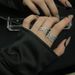 design, Silver Sparkling Zircon Female Niche Open Middle Ring, Light Luxury, High-end Feeling, Index Finger Ring Design, , Luxury, Feeling,_ipsvogv.com