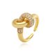 Aogu Light Luxury High end for Women, Unique and Exquisite Copper Plated Zircon Geometric Open Ring New_ipsvogv.com