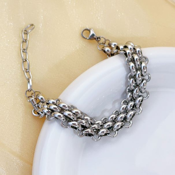 Exaggerated Titanium Steel Heavy Craft Handmade Assembled Bracelet Bangle For Women New Light Luxury Non-Fading Men's_ipsvogv.com