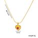Ins style gold texture hand-inlaid Emerald zircon Heart-shaped pendant necklace non-fading jewelry_ipsvogv.com