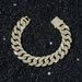 Men's 15mm wide shaped three row diamond heavy industry hip-hop style chain bracelet_ipsvogv.com