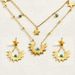 New fashion trend earrings, collarbone chain, women's set, niche inlaid turquoise design, ear buckle necklace, headwear_ipsvogv.com