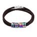 Leather Woven Multi-layer DIY Letter Titanium Steel Engravable Name Men's Bracelet Gift_ipsvogv.com
