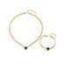 Feng women's necklace, bracelet, jewelry set, high-end feel, inlaid with heart-shaped grandmother, green diamond, niche_ipsvogv.com