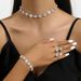 2024 New Bride Fashion Flower Inlaid Necklace Earrings Bracelet Three-Piece Set Direct_ipsvogv.com