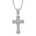 Hip Hop New Jewelry Stainless Steel Gold Plated Full Diamond Cross Pendant Necklace_ipsvogv.com