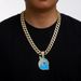 New Blue Drip Oil Dolphin Alloy Pendant For Men And Women, Personalized Animal Necklace, Cuban Chain_ipsvogv.com