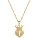 】 Crown 【 Love Heartbroken Light Luxury Charm Gorgeous Full Diamond Necklace Women's Versatile Clavicle Titanium Steel 【 】_ipsvogv.com