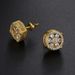 Unisex popular full diamond hip hop earrings round micro inlaid zircon thread earrings men's earrings hot selling earrings_ipsvogv.com