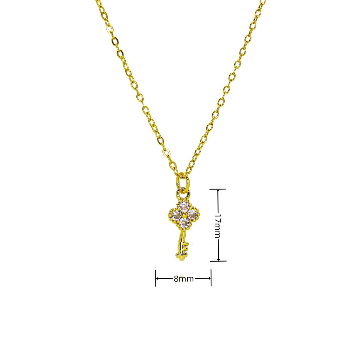 Spanish Lock & Key Pendant Necklace - Gold Plated Copper With Zircon Accents, Dainty Clavicle Chain For Women, Light Luxury Niche Design_ipsvogv.com