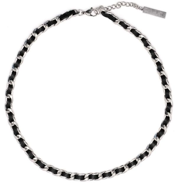 Retro Hip Hop Fashion Trend Necklace Men And Women Cold Style Gem Leather Rope Cuban Clavicle Chain_ipsvogv.com