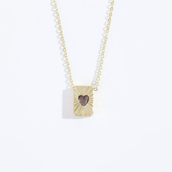 Natural Haoshi With A Simple And High-end Feel. 12 Birthstone Versatile Girls' Jewelry Heart-shaped Boutique Necklace_ipsvogv.com