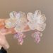 Women’s Jewelry Set Fashion Super Fairy Colored Crystal Shell Flower Earrings Exaggerated Niche High End Temperament Earrings New Female Earrings_ipsvogv.com
