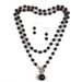 Fashionable pearl necklace with adjustable neckband, multi color long sweater chain set 7100_ipsvogv.com