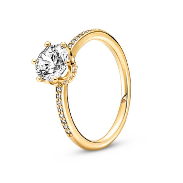 Pan Shining Crown Transparent Single Stone Ring 168289C01, Give To Girlfriend High Grade_ipsvogv.com