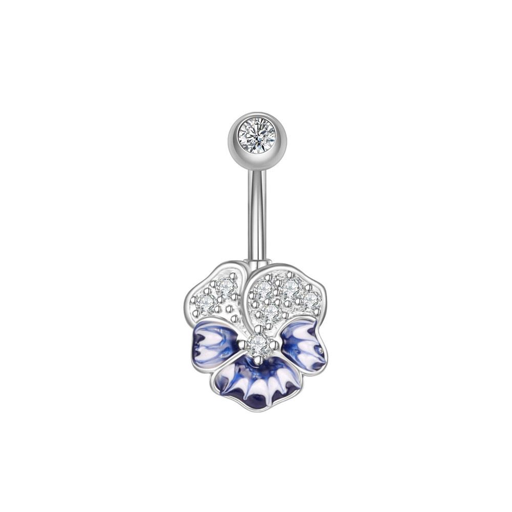 Women's Jewelry Zircon Belly Button Nail Oil Drop Belly Button Ring Piercing Jewelry_ipsvogv.com