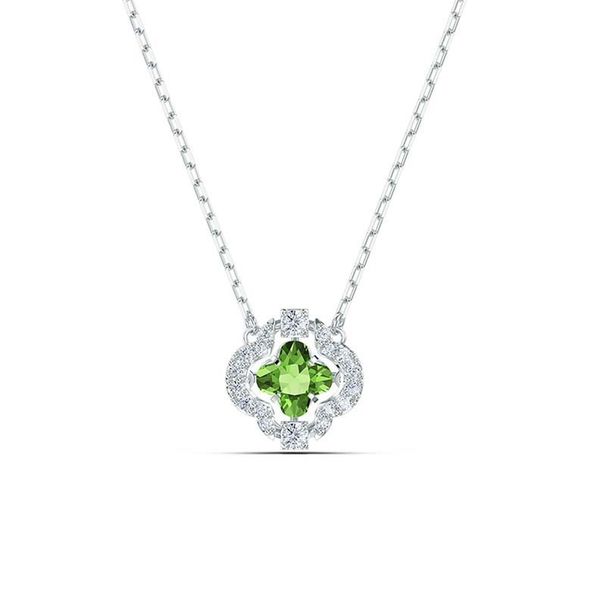 Beating Heart Four Leaf Clover Necklace Female Element Crystal Smart Clavicle Chain_ipsvogv.com