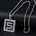 Men's Hip-Hop Style Solid Pendant Necklace With Zircon, Geometric Design, Gold & Silver Options Solid Pendant Zircon Trendy Necklace Accessories_ipsvogv.com