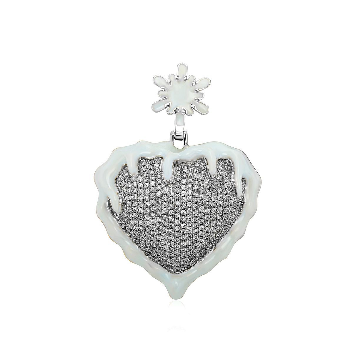 Hip Hop Oil Drip Love Sweater Chain Painting Oil Luminous Heart Shaped Fashion Disco Pendant Necklace_ipsvogv.com