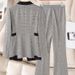 Women's Clothing high-end slim slimming heavy work sequins professional Plaid color matching suit_ipsvogv.com