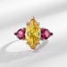 Baolaixing High End Jewelry Yellow Diamond Gradual Opening Trendy And Niche Design Fashion Index Finger Couple Ring_ipsvogv.com