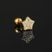 Unisex five pointed star piercing earrings for women with micro inlaid zircon small ear bone studs popular earrings_ipsvogv.com