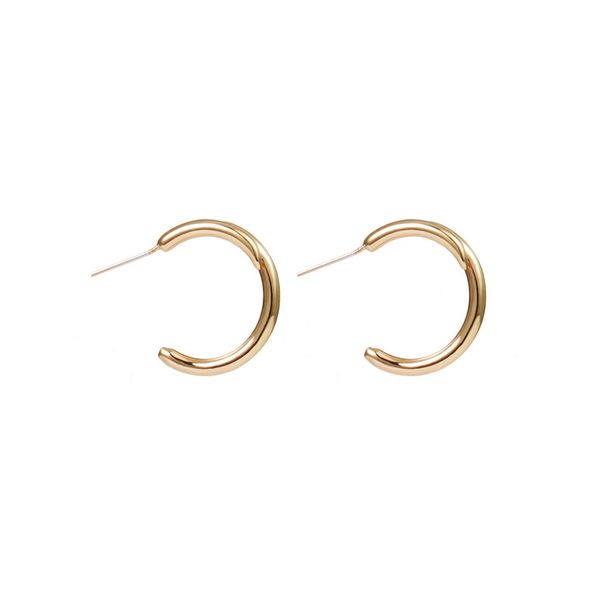 Simple style copper plated gold half circle C shaped personality accessories ins net red fashion earrings female_ipsvogv.com
