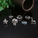 Hot Selling Jewelry Halloween Snake Shaped Skull Owl Animal Ring Set Of 7 Pieces_ipsvogv.com