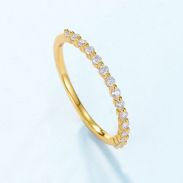 Simple and dazzling moissanite ring S925 silver plated 10k gold inlaid colored gemstone ring light luxury_ipsvogv.com