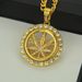 Hot selling hip-hop diamond maple leaf turntable necklace for men's rotatable pendant jewelry_ipsvogv.com