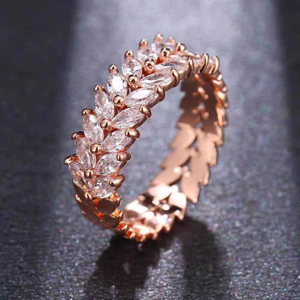 Women's Ring Platinum Plated 3A Double Row Zircon Full Diamond Ring Rose Gold Plated Gold Luxury Ladies Popular Jewelry Batch_ipsvogv.com