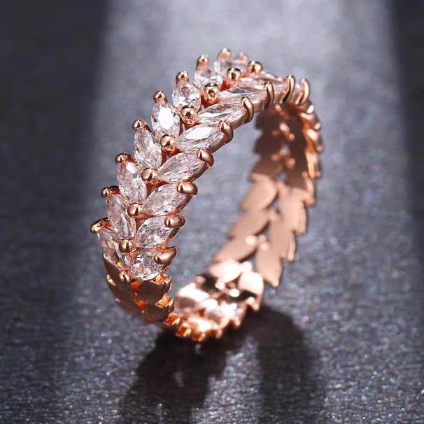 Women's Ring Platinum Plated 3A Double Row Zircon Full Diamond Ring Rose Gold Plated Gold Luxury Ladies Popular Jewelry Batch_ipsvogv.com