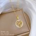 Star 【 】 Round Fashion Light Luxury Charm Gorgeous Full Diamond Necklace Women's Versatile Clavicle Chain Titanium Steel 【 】_ipsvogv.com